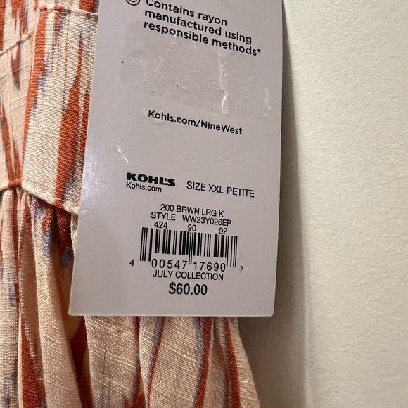 NWT Nine West Petite high low cut out dress. XXL. - Picture 4 of 9